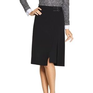 WHBM Black subtle A Line Midi Skirt Professional Business Retro Style size 6